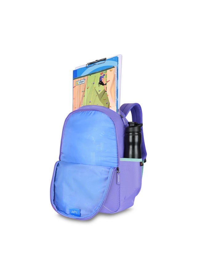سكاي باجز Skybags Unisex Brat 20L Premium Polyester Adjustable Straps 4 Compartment Backpack (E) Lavender - Image 3